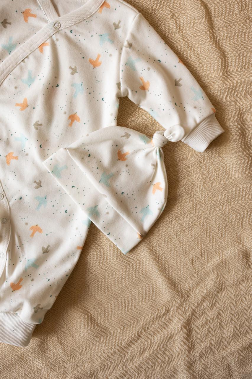 Комплект одягу ромпер кімоно/шапочка Птички 56 см (2702864580) - фото 2 Комплект одягу ромпер кімоно/шапочка Птички 56 см (2702864580) - фото 2