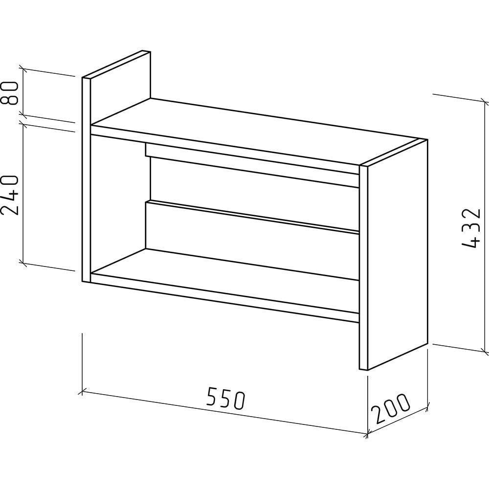Полиця навісна Trend-1 550х432х200 мм Венге (MPTrend-1-5) - фото 2