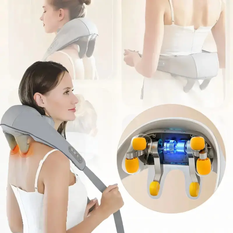 Массажер ударный для шеи и плеч Massager Shoulder Neck SF-L9 с аккумуляторным подогревом (23979172) - фото 8