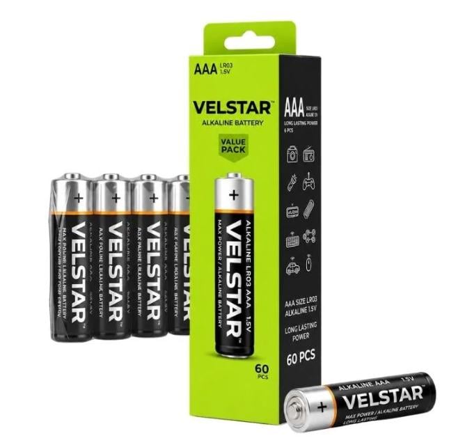 Батарейки VELSTAR Alkiline LR 03 ААА 60 шт. (7649)