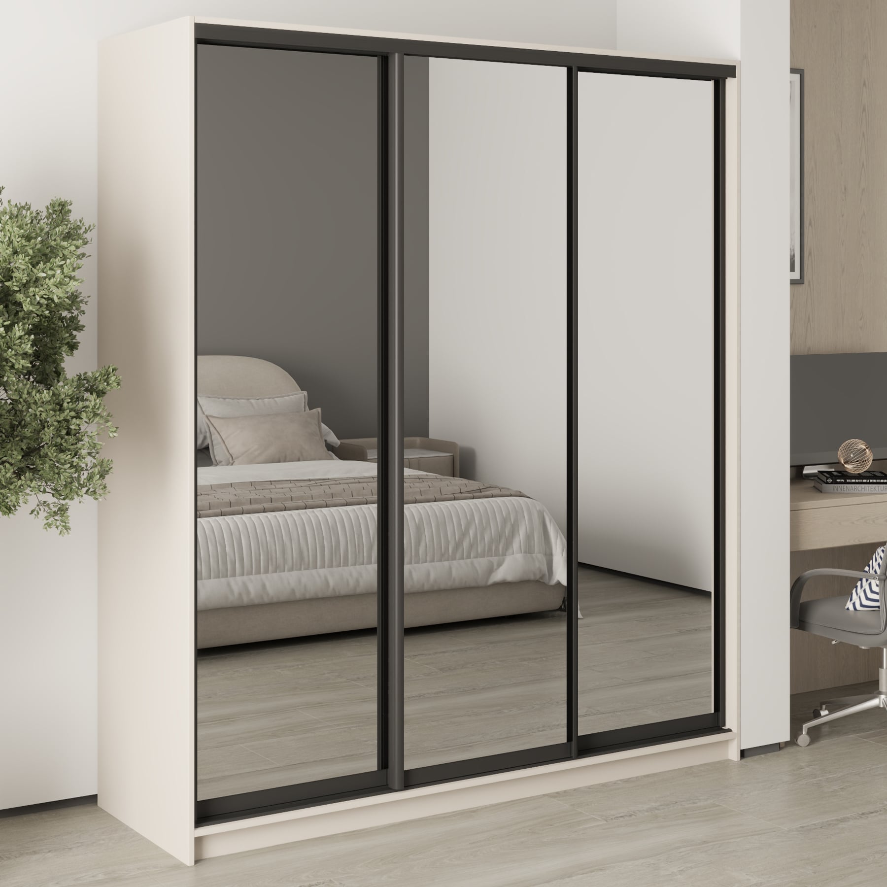 Шкаф-купе трехдверный Mebel Star Комбо BG MBS-9288 180х45х210 см Кашемир (1009277)