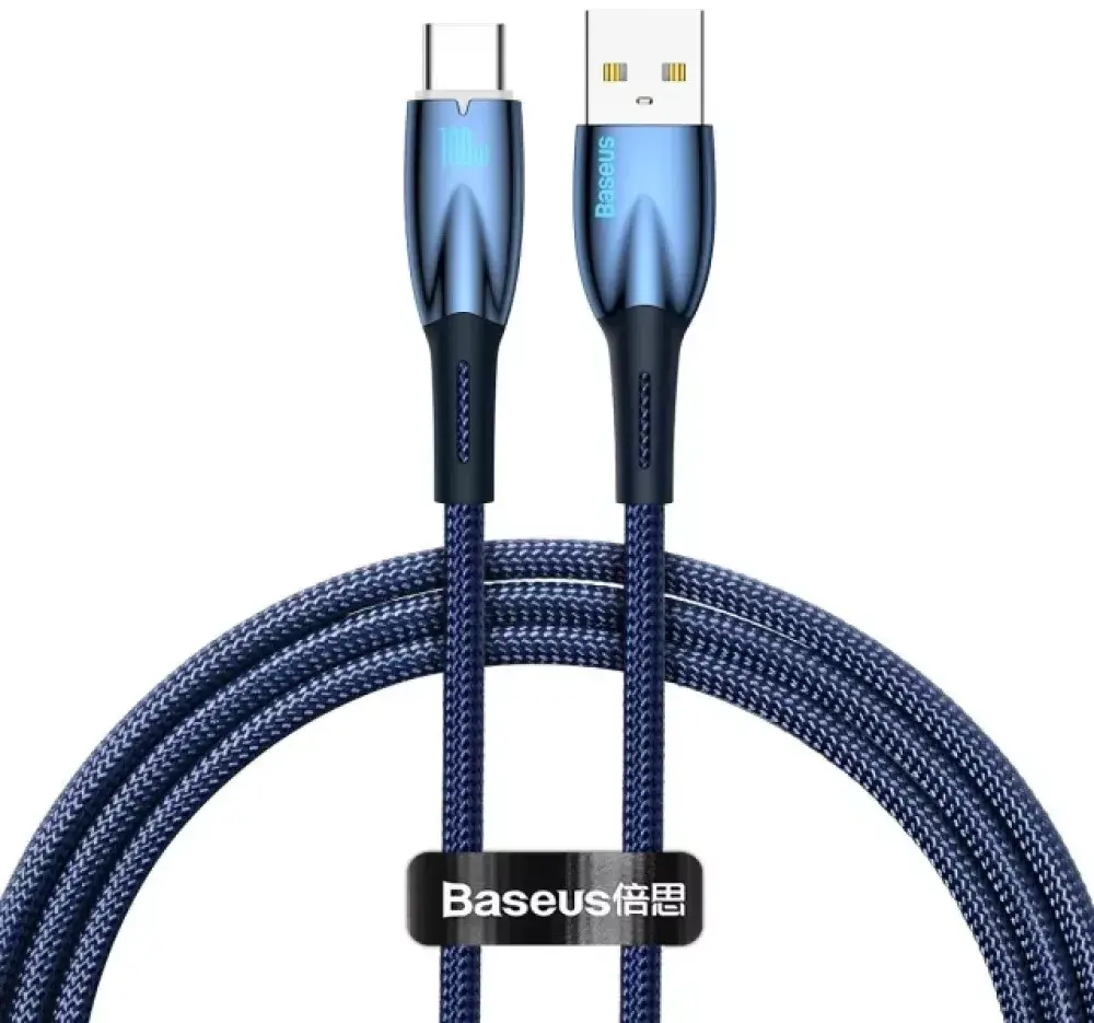Кабель BASEUS Glimmer Series Fast Charging Cable USB to Type-C CADH000403 100W 1 м Blue