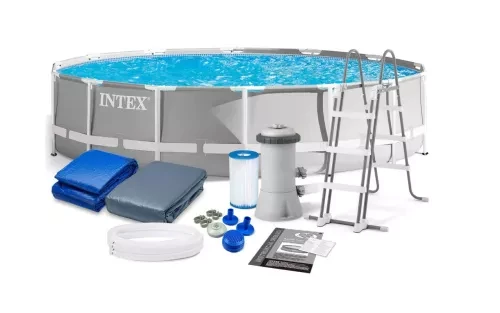 Бассейн каркасный Intex Prism Frame круглый сборный с картриджным фильтр-насосом 3785 л/час с стремянкой 427×107 см 12706 л (3120052973)