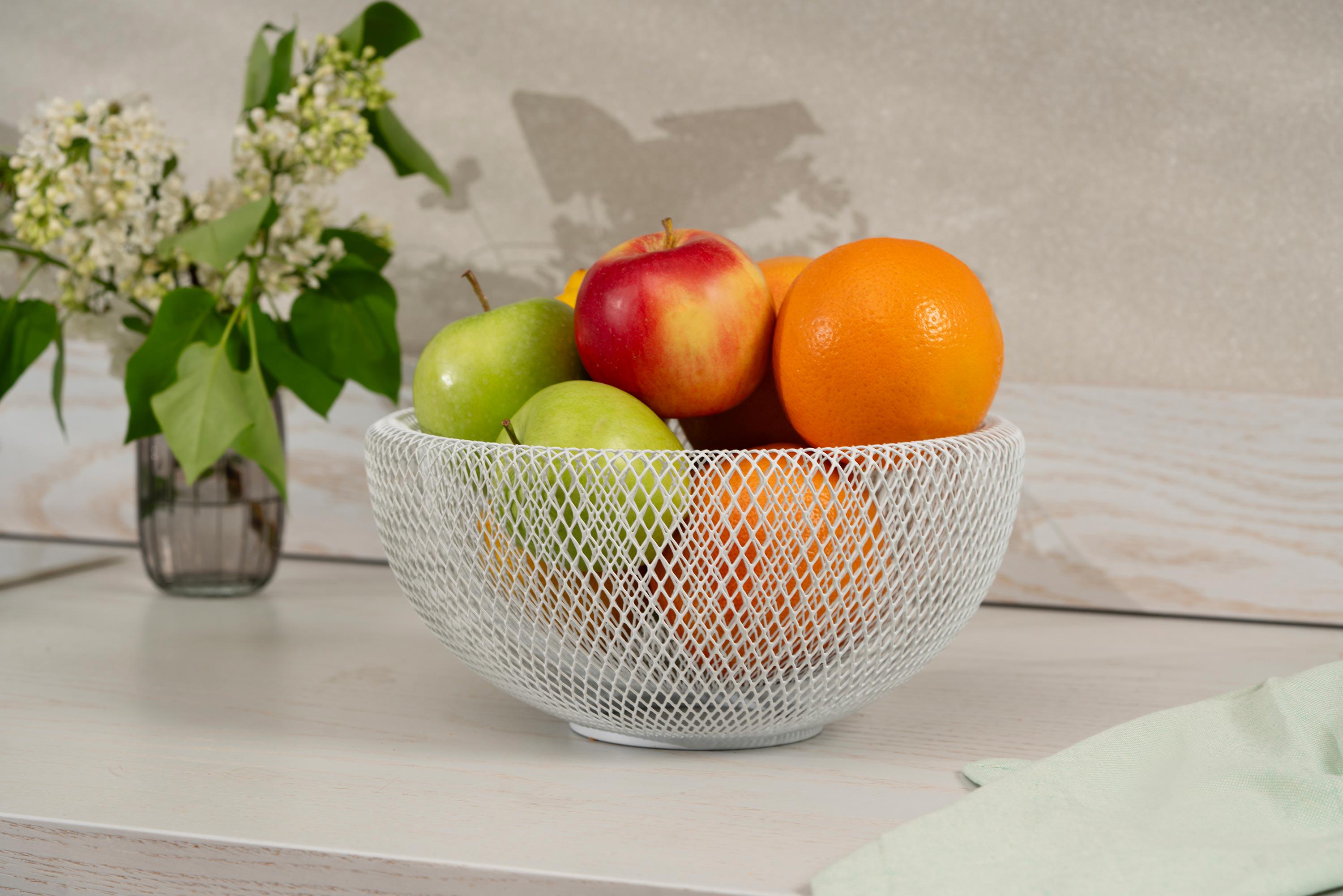 Кошик для фруктів Ardesto Midori AR0902W метал квадратний 25x25x12 см Білий (608414) - фото 4