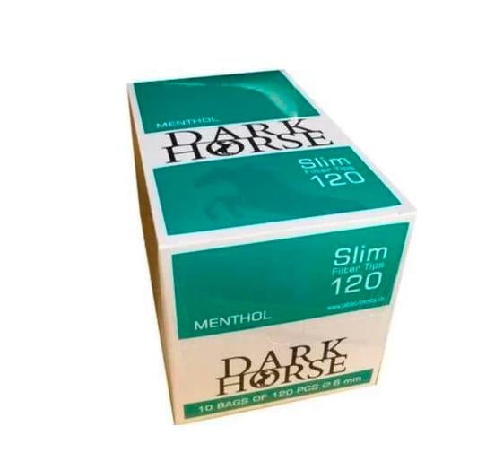 Блок фильтров для самокруток 6 мм Dark Horse Slim с ментолом 10 пачек 120 шт.