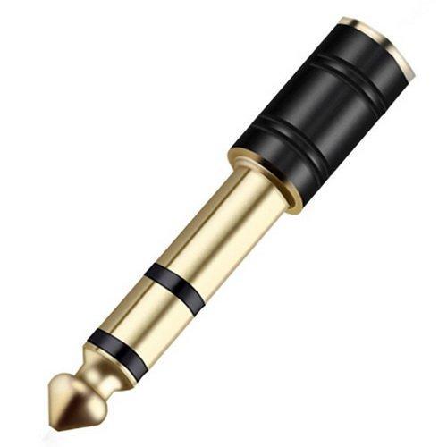 Стерео-переходник R Connector Jack 3,5 мм F-6,3 мм M Black/Gold (A48423)