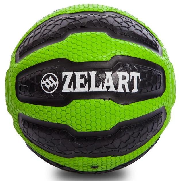 Медбол мяч медицинский Medicine Ball Zelart 2 кг Черный/Зеленый (FI-0898-2)