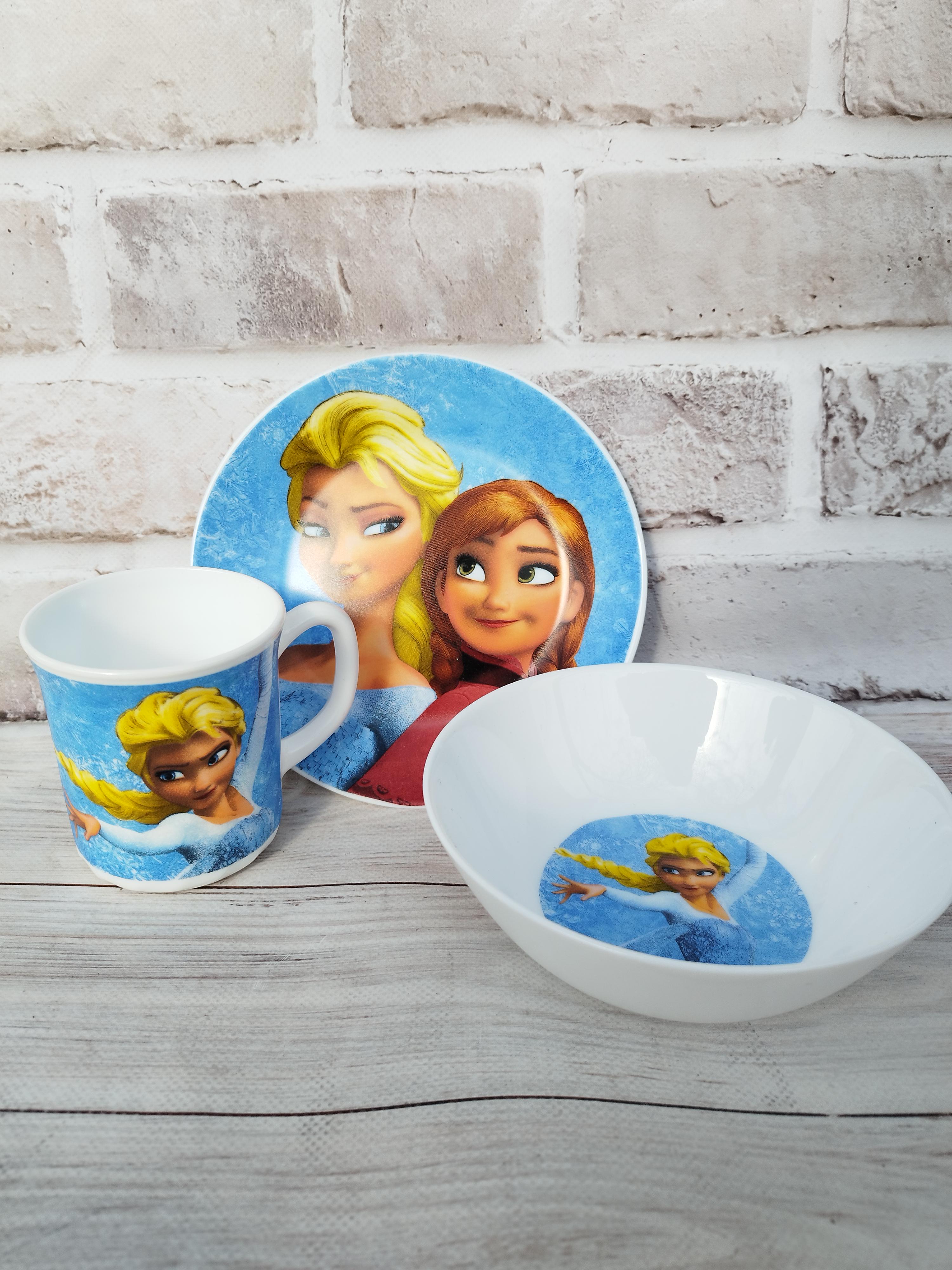 Детский набор столовой посуды Эльза стеклокерамика 3 пр. (24524087)