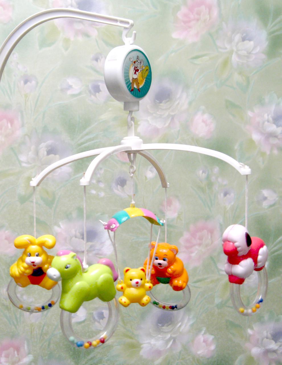 Мобіль-карусель на ліжечко заводний з пластмасовими іграшками (5407) - фото 3 Мобіль-карусель на ліжечко заводний з пластмасовими іграшками (5407) - фото 3