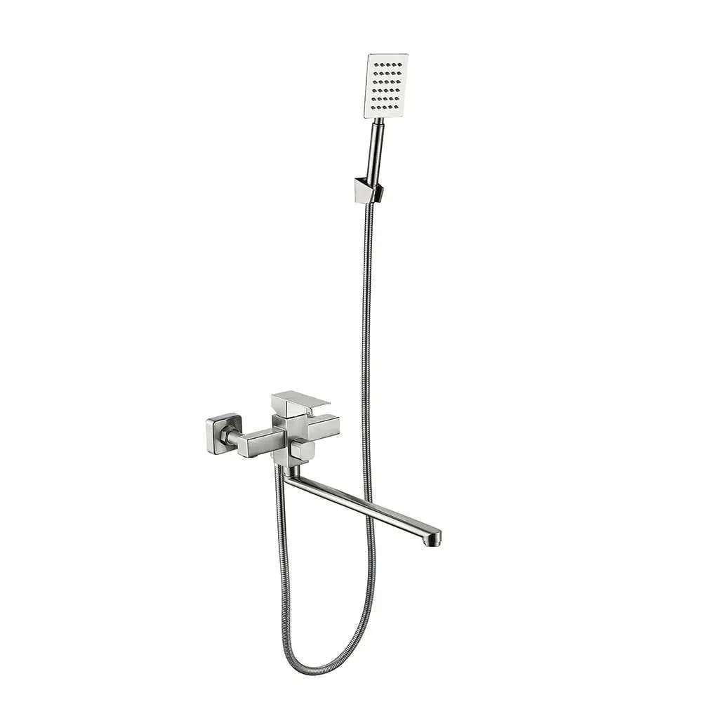Смеситель для ванны Wezer PRO7A-02 однорычажный с ручной лейкой Сатин (37463083)