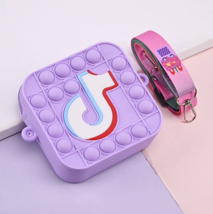 Детская силиконовая сумочка Pop It-кошелек C4351 TikTok Сиреневый (1697855561)