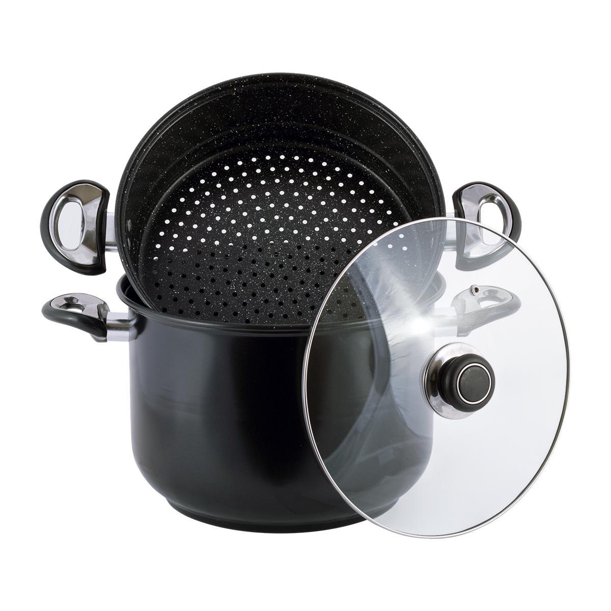 Пароварка Kamille Vizo з вуглецевої сталі однорівнева 26 см (20037210)