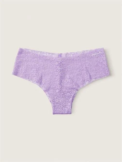 Трусики кружевные Victoria's Secret Pink Lace Cheeky No-Show Panty M Сиреневый (26561641)