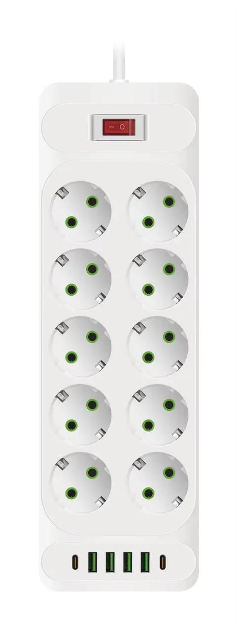 Фильтр сетевой F35U на 10 розеток/2 Tupe-C/4 USB Белый - фото 2