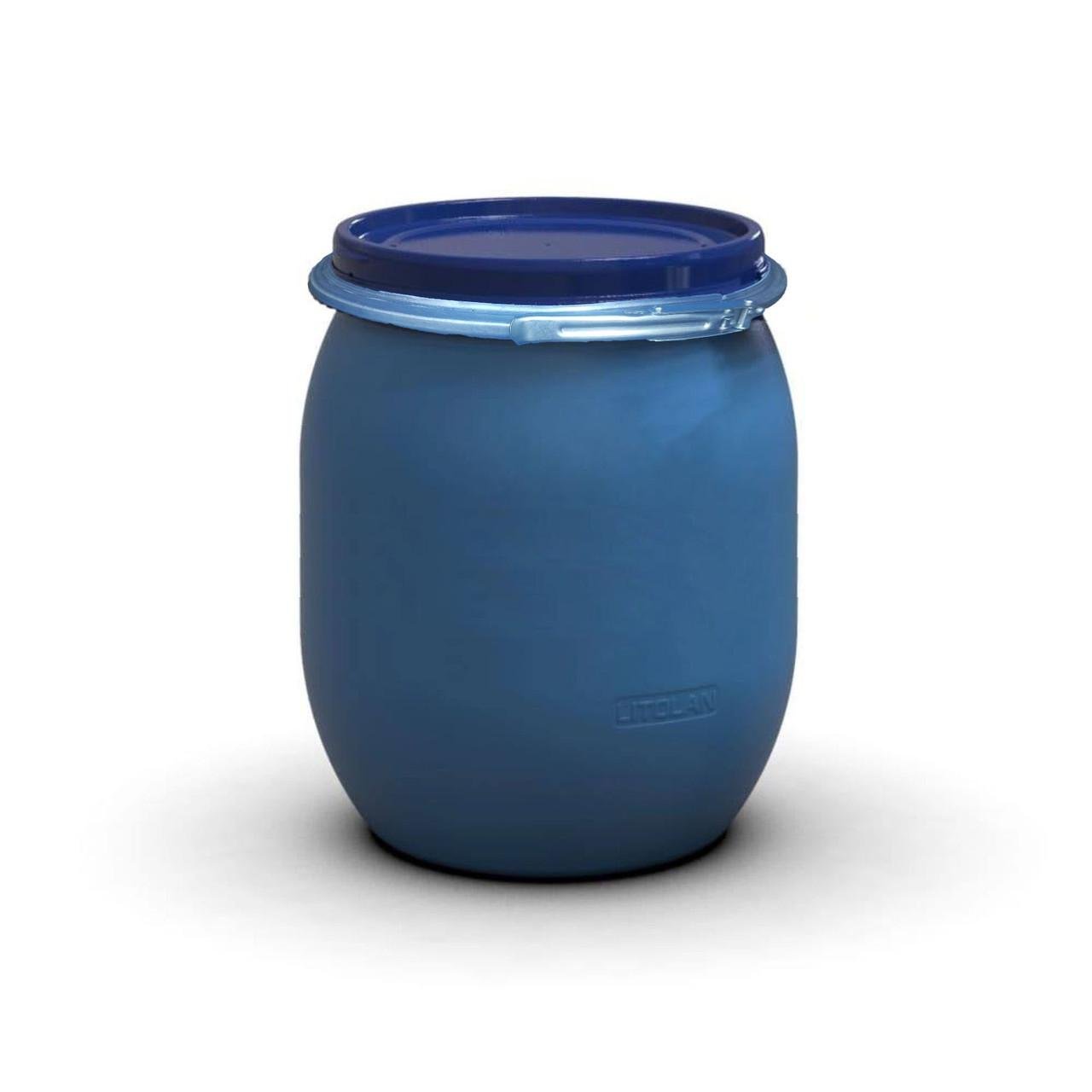 Бочка пластиковая Litolan с металлическим хомутом герметичная пищевая 100 л - фото 1 Бочка пластиковая Litolan с металлическим хомутом герметичная пищевая 100 л - фото 1