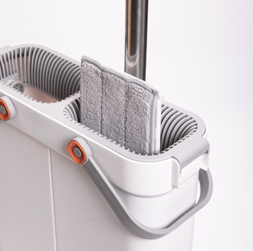 Комплект для прибирання швабра плоска та відро з 2 відсіками з віджимом Білий (HP-35015-18) - фото 5 Комплект для прибирання швабра плоска та відро з 2 відсіками з віджимом Білий (HP-35015-18) - фото 5