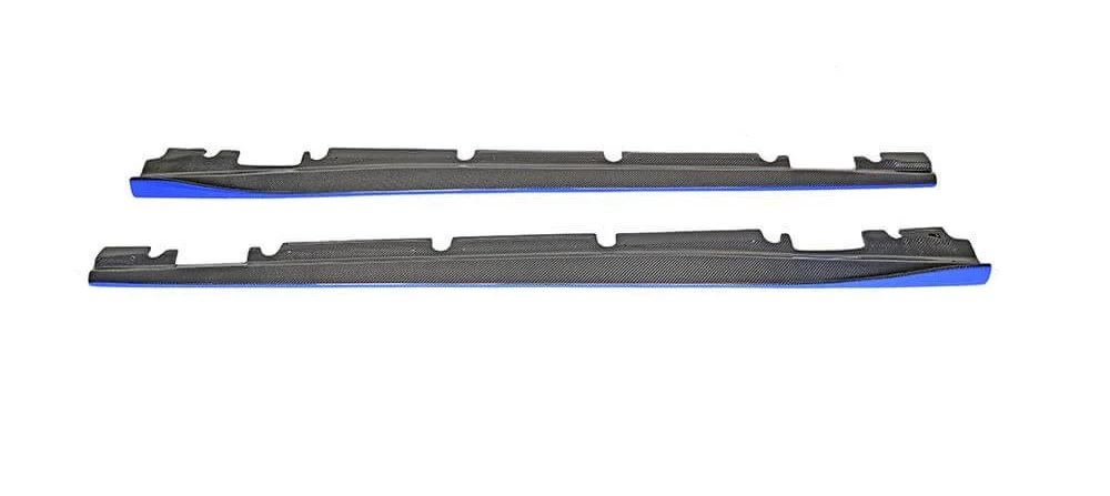 Боковые пороги V3 для Mercedes CLA C117 2013-2019 гг. натуральный карбон (147975)