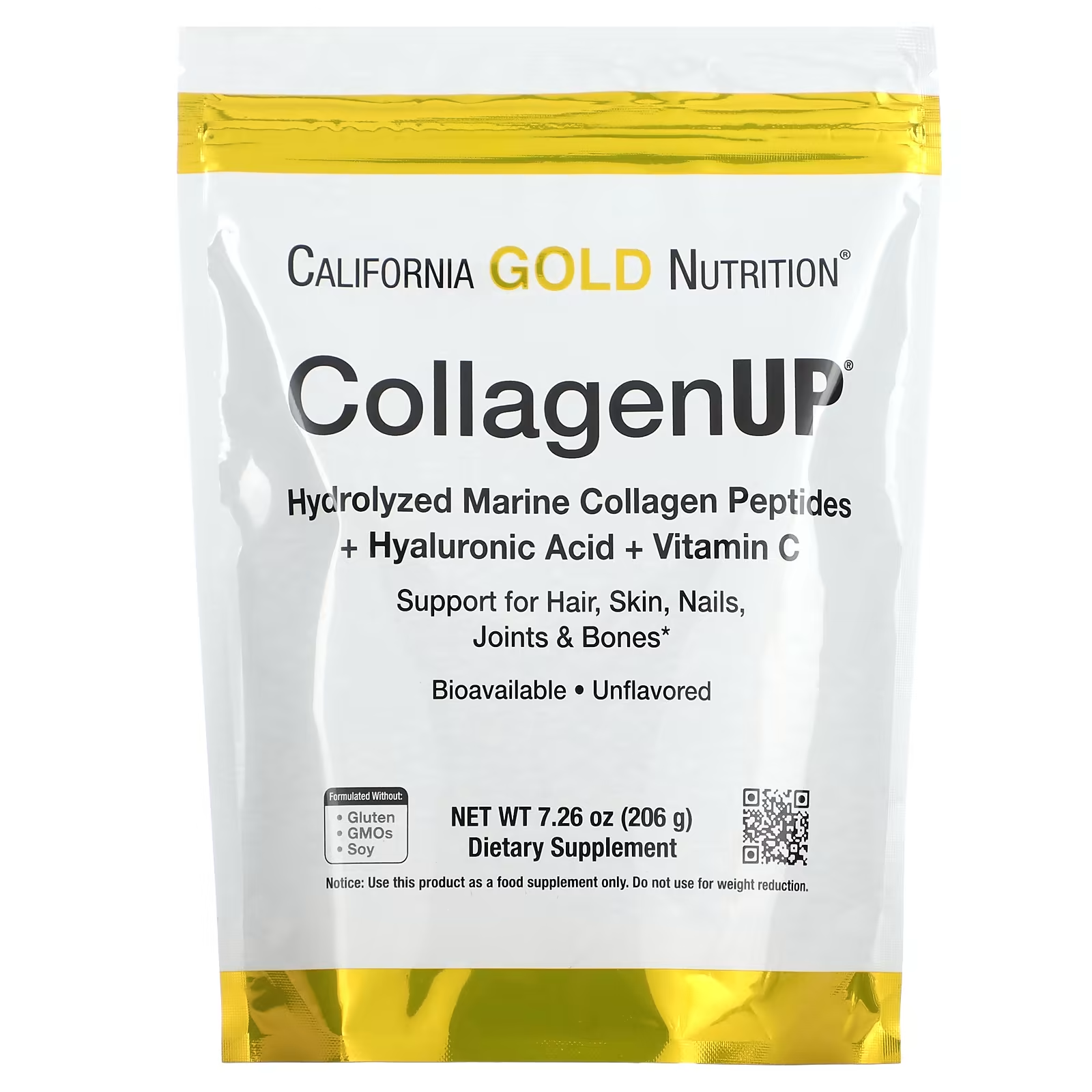 Пептиды California Gold Nutrition CollagenUP гидролизованные с нейтральным вкусом 206 г