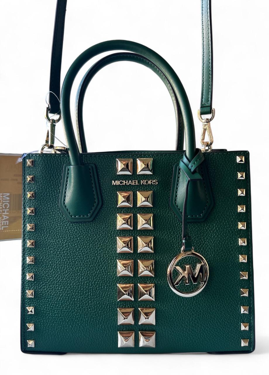 Женская сумка Michael Kors Mercer 35F2GM9M2L Jewel Green MD Messenger Leather Изумрудный (2763039313)