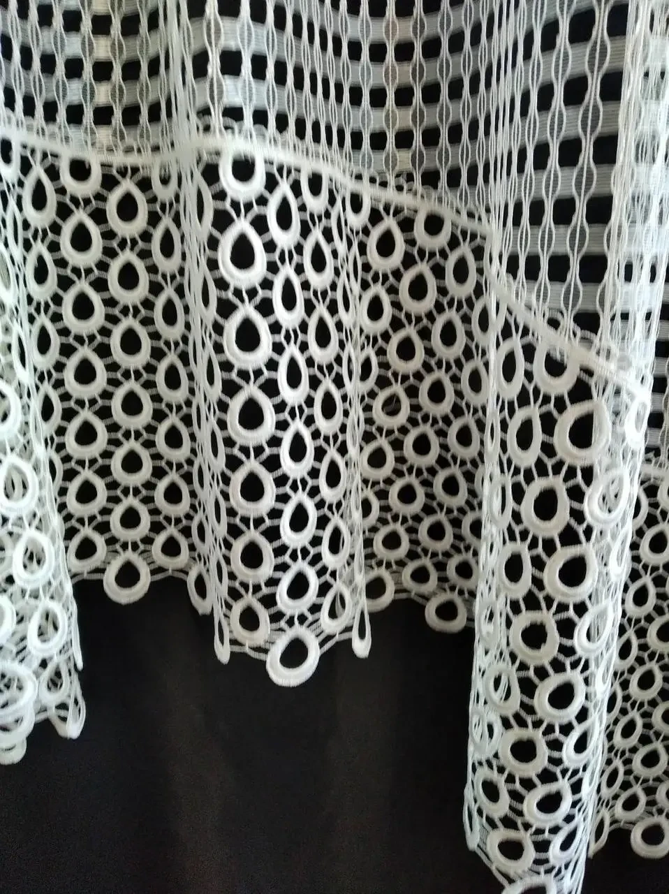 Тюль-арка Сітка кубик з широким мереживом №66 280х180 см Молочний (а30м-04) - фото 2 Тюль-арка Сітка кубик з широким мереживом №66 280х180 см Молочний (а30м-04) - фото 2