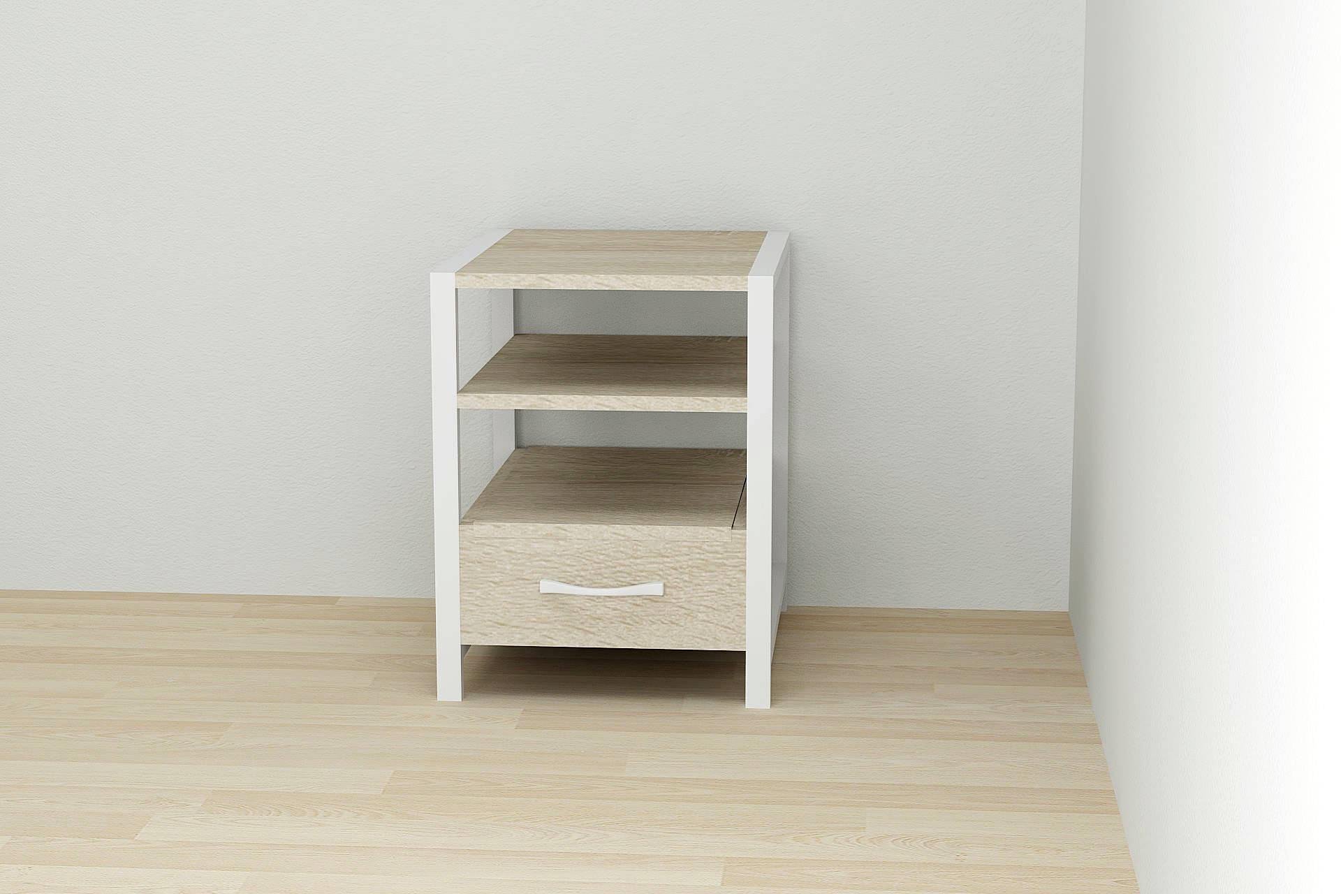 Тумба универсальная Ferrum-decor Вивьен 1/1 ДСП 16 мм 50x41x40 см Белый/Дуб Сонома (FRD-104148)