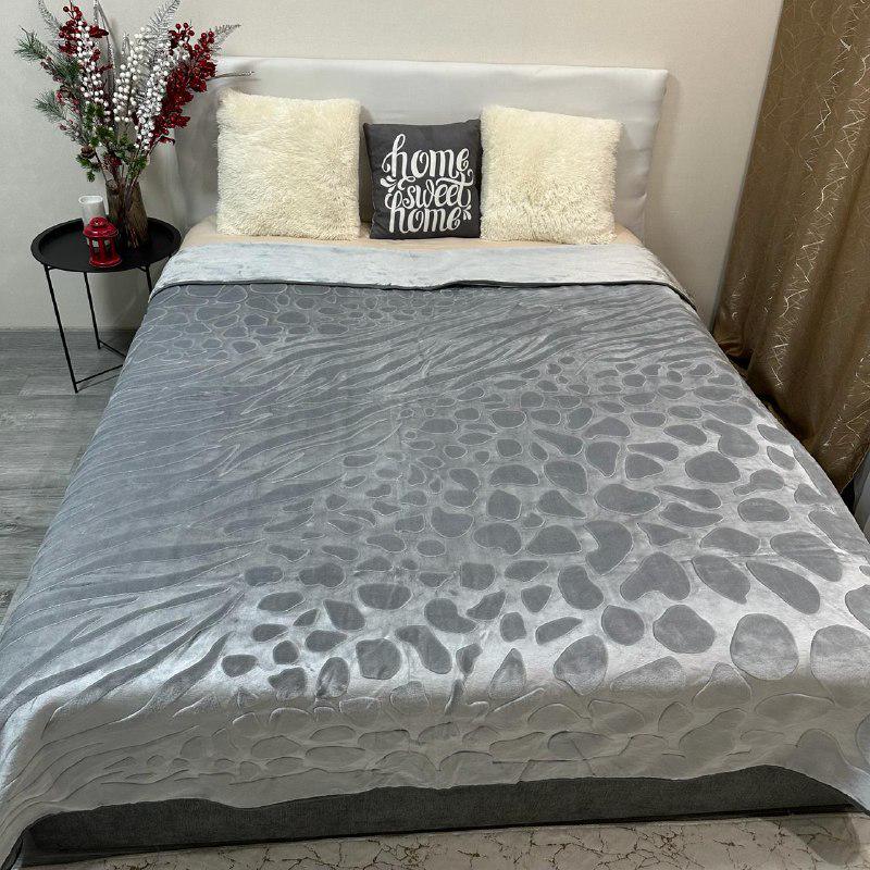 Покрывало на кровать акриловое 200x230 см Серый (28857543) - фото 6