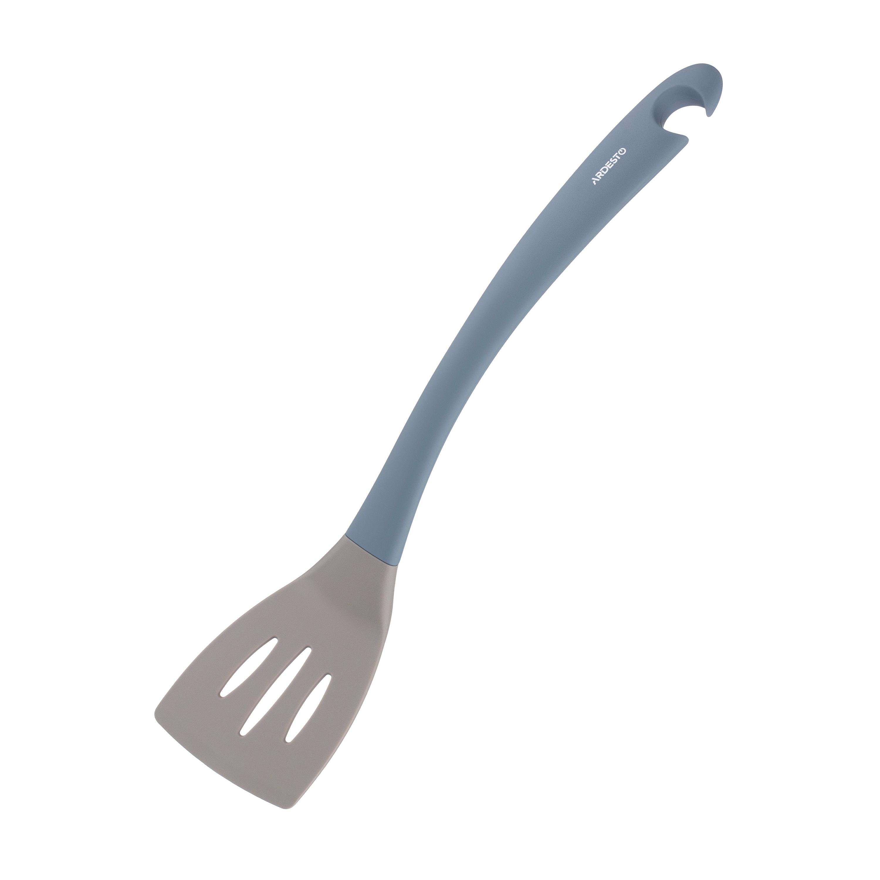 Лопатка кухонная с прорезями Ardesto Gemini 35 см Синий с серым (AR2178B)