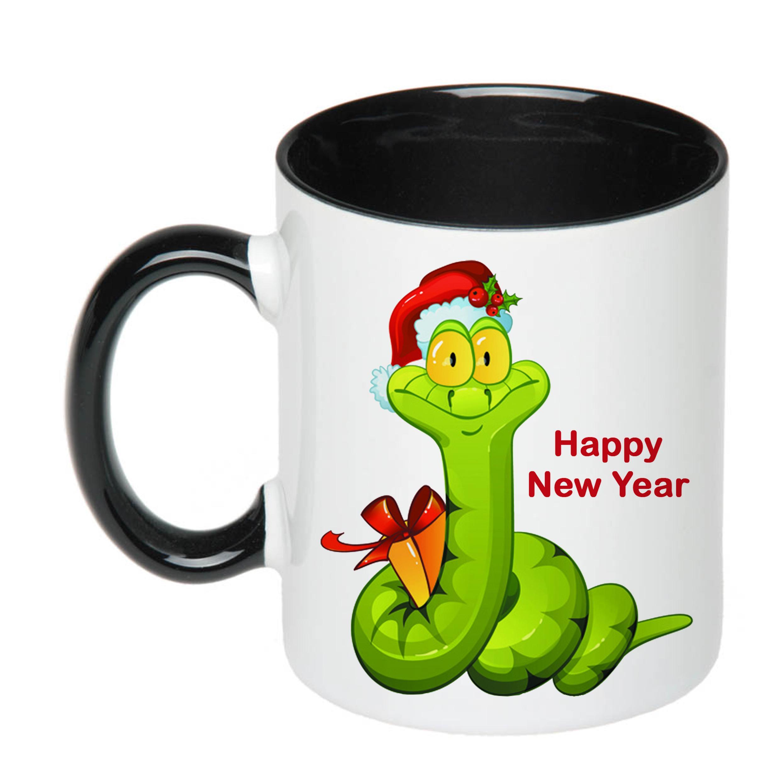 Чашка с печатью Happy New Year 330 мл Черный (21597)