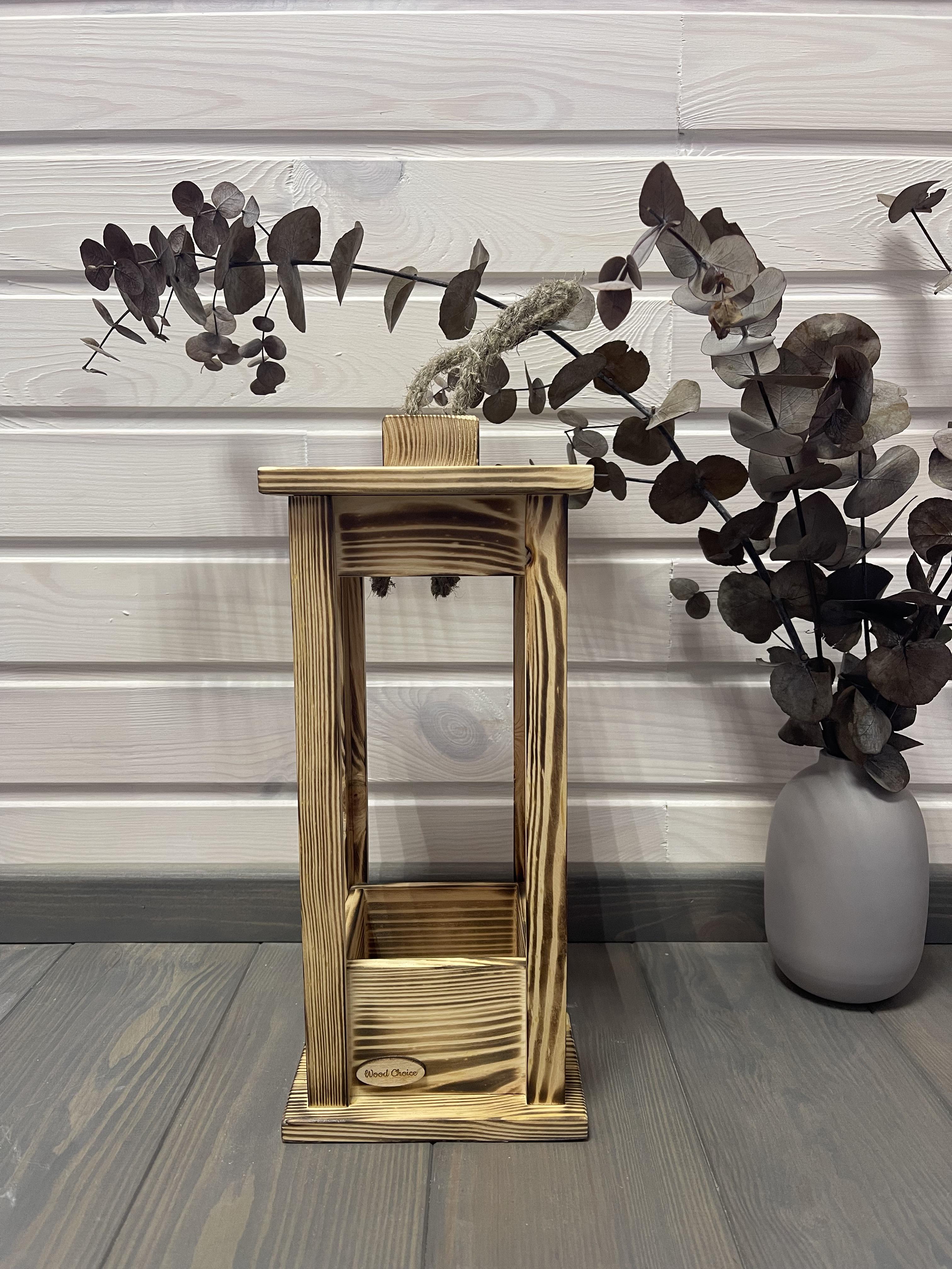 Подсвечник деревянный Wood Choice Фонарь 15х15х35 Угольный - фото 2 Подсвечник деревянный Wood Choice Фонарь 15х15х35 Угольный - фото 2