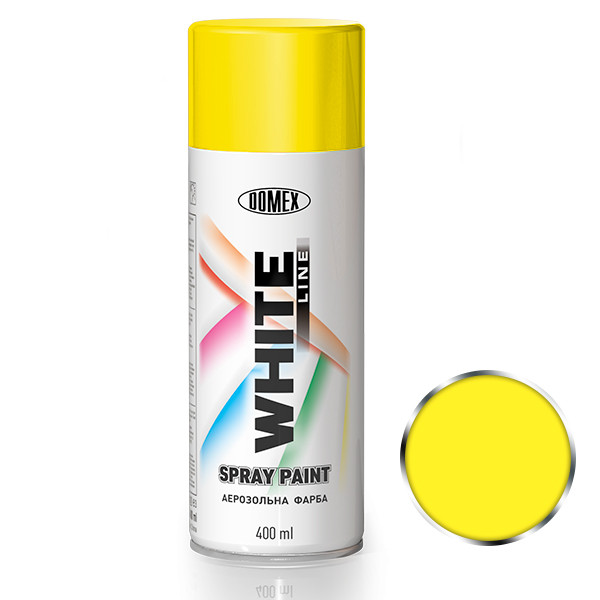Аэрозольная краска Domex WHITE LINE 400 мл RAL1016 Лимонно-желтый (2609004088) - фото 1
