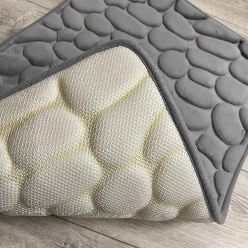 Набор ковриков в ванную и туалет Stone Premium Memory Foam 3в1 80х50/60х40/60х50 см Серый (NK3S0003) - фото 3 Набор ковриков в ванную и туалет Stone Premium Memory Foam 3в1 80х50/60х40/60х50 см Серый (NK3S0003) - фото 3