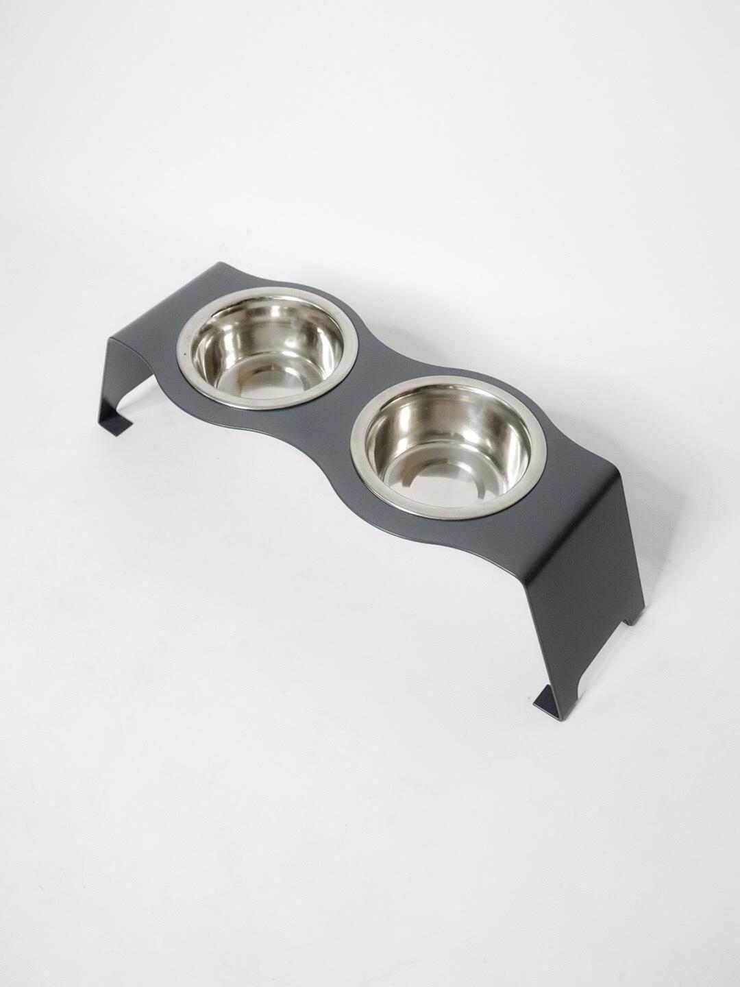 Кормушка My friend для кошек на 2 миски металл 80 мм 0,2 л Графитовый (1024567к) - фото 2