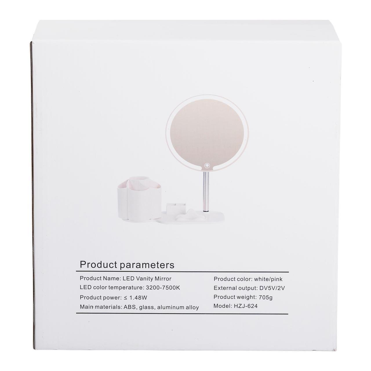 Зеркало для макияжа с подсветкой круглое настольное HP-10-9AP с подставкой Ø21 см Розовый (A-033802) - фото 9 Зеркало для макияжа с подсветкой круглое настольное HP-10-9AP с подставкой Ø21 см Розовый (A-033802) - фото 9