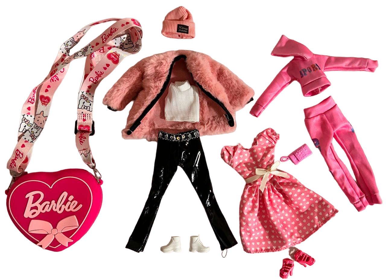 Набор одежды с обувью для кукол Barbie в сумочке сумочке (55501)