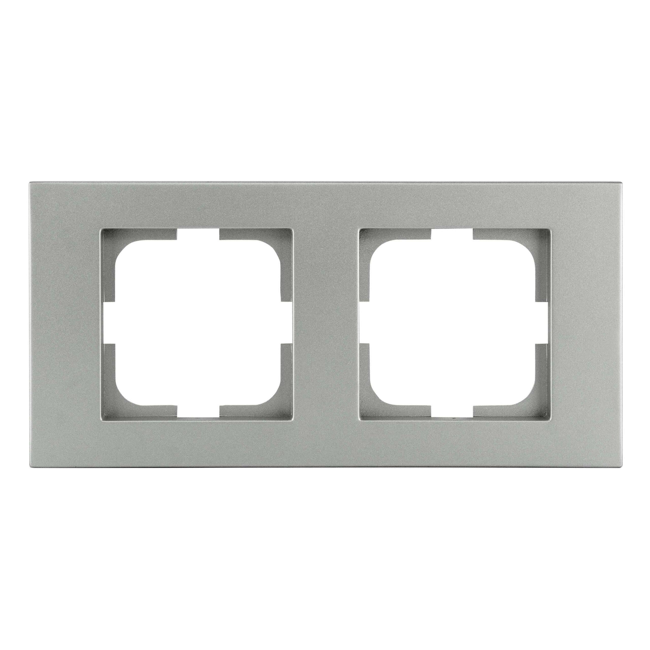 Рамка двухместная горизонтальная Ovivo Grano Серебряный (00000007693)