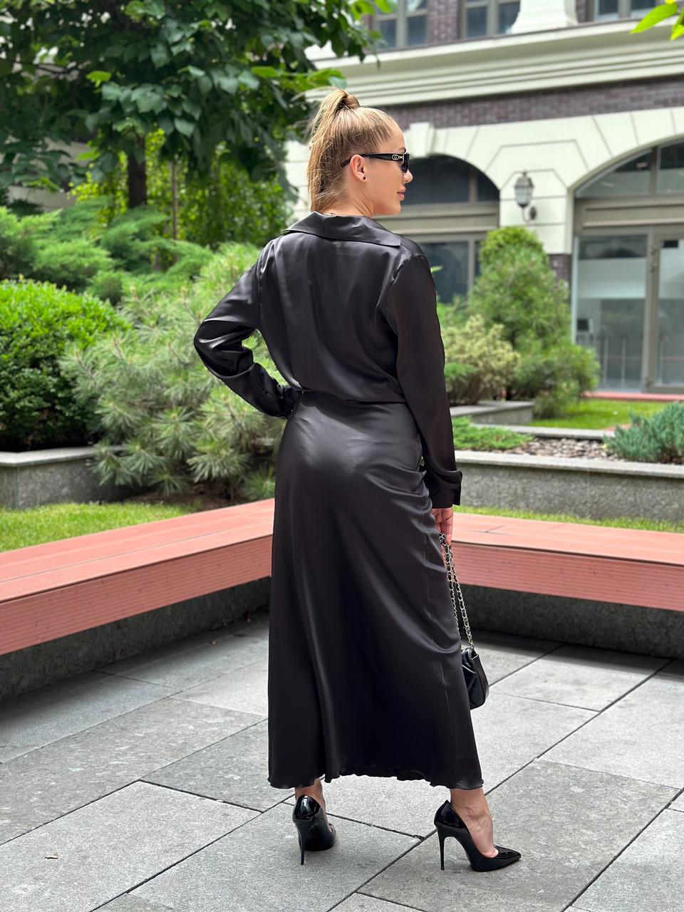 Юбка женская Armani длинная из шелка S Черный (2656491032) - фото 10