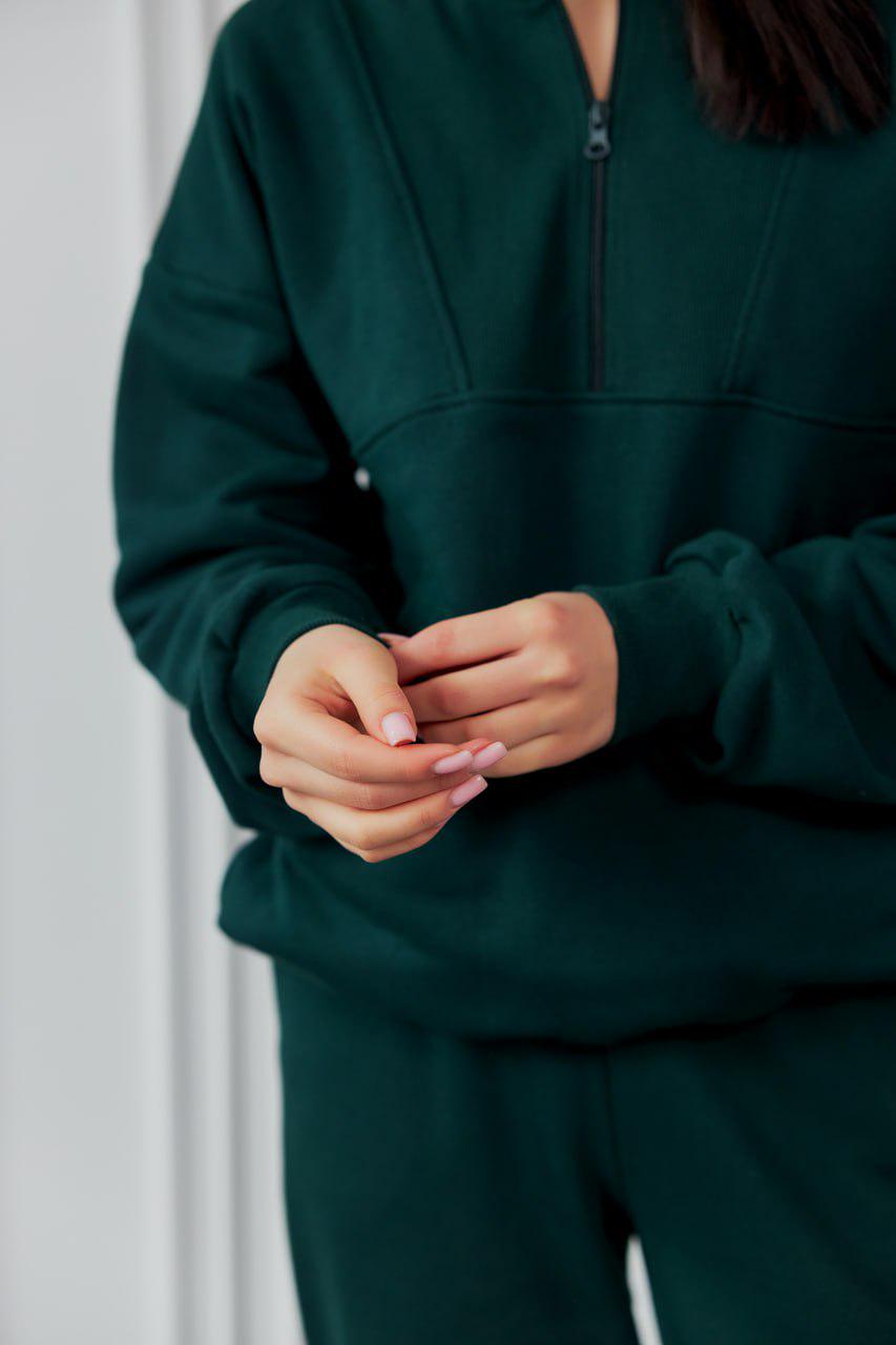 Костюм спортивный женский М148.3 3-х нитка XL Изумрудный (165-1-63) - фото 2 Костюм спортивный женский М148.3 3-х нитка XL Изумрудный (165-1-63) - фото 2