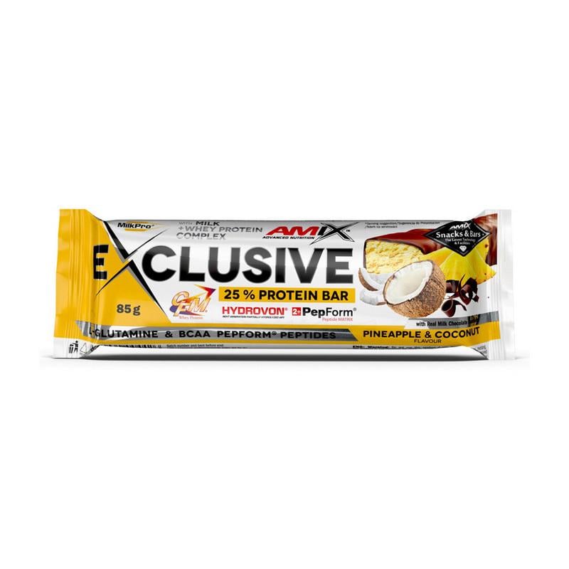 Протеиновый батончик 22 г белка AMIX Exclusive Protein Bar 25% 85 г Ананас/Кокос