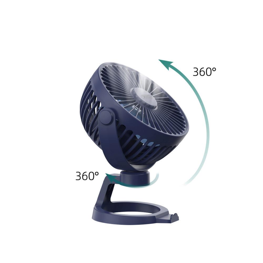 Вентилятор портативный XO-MF78 с регулируемым углом наклона с подставкой 1200 mAh Blue (000503) - фото 2 Вентилятор портативный XO-MF78 с регулируемым углом наклона с подставкой 1200 mAh Blue (000503) - фото 2