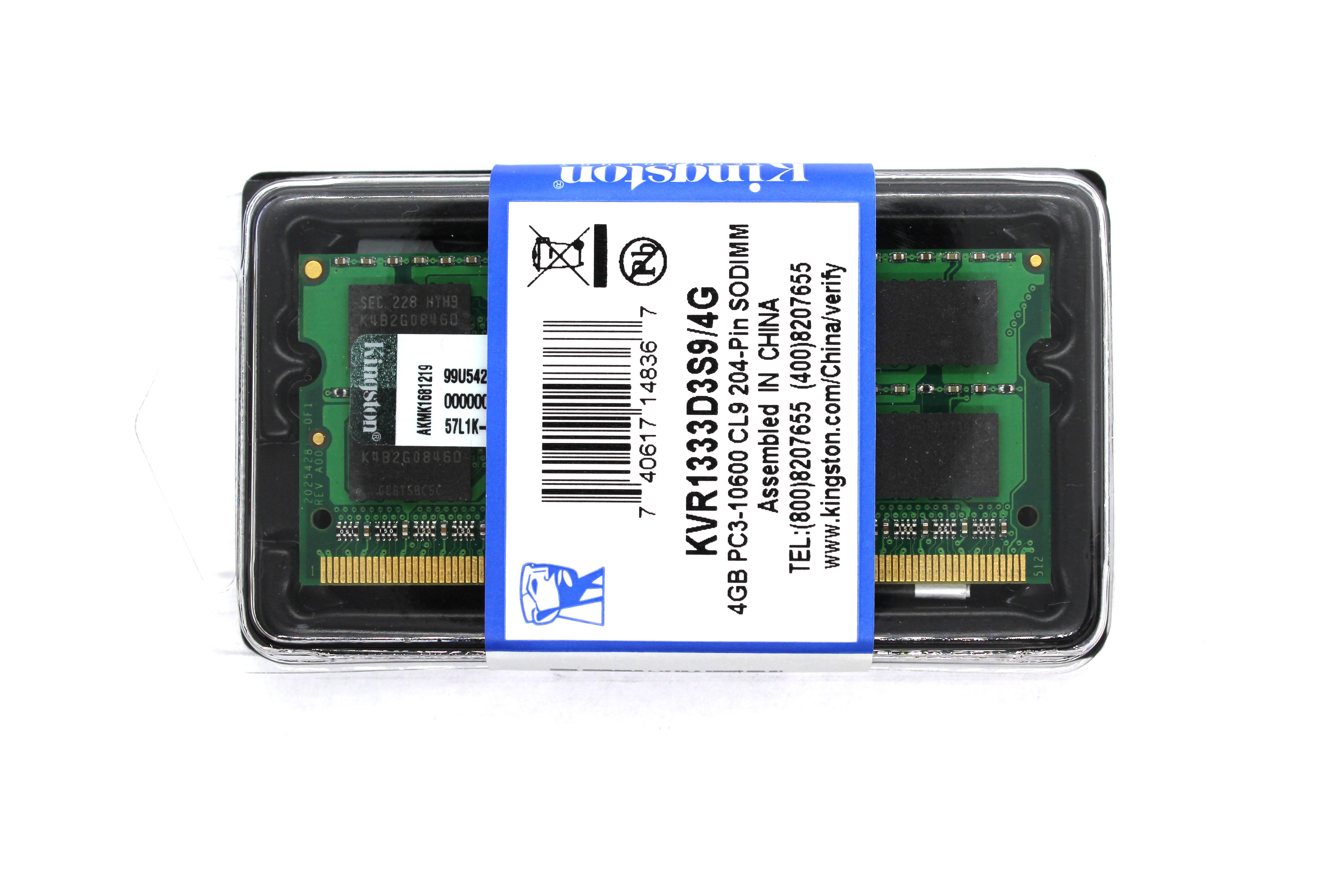 Оперативна пам'ять Kingston SO-DIMM DDR3 4 Гб 1333 МГц PC3-10600 (KVR1333D3S9/4G)