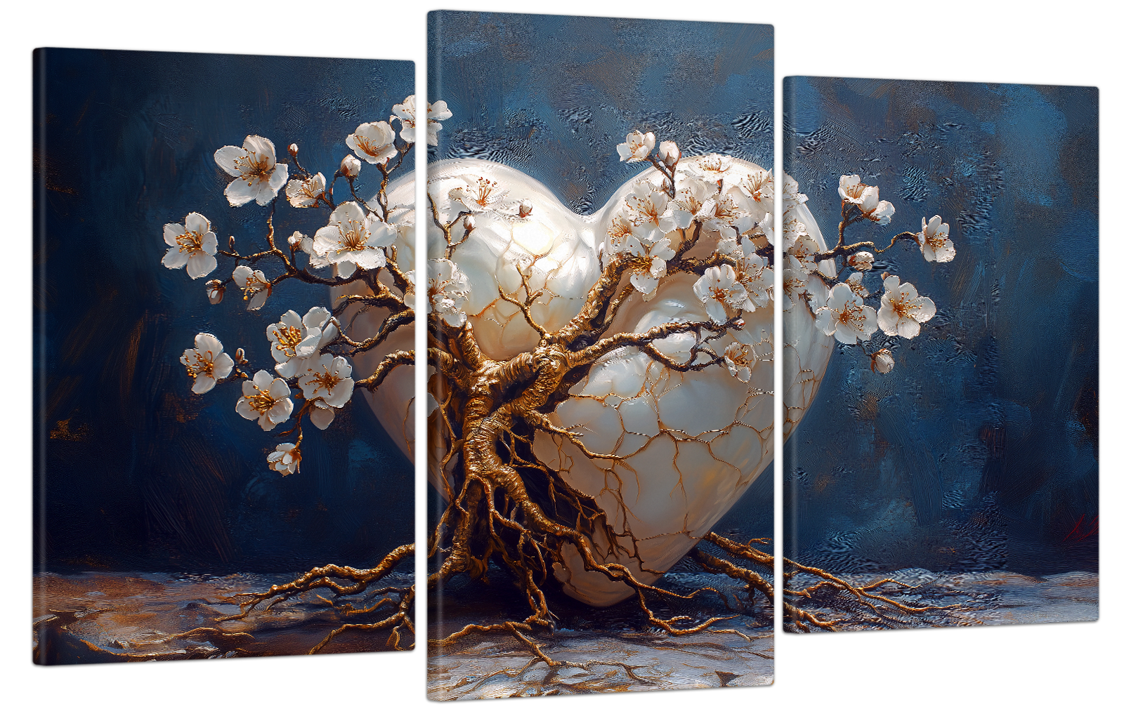 Картина на полотні МАКО дерево серця 53x100 см Рожевий (MK30632)