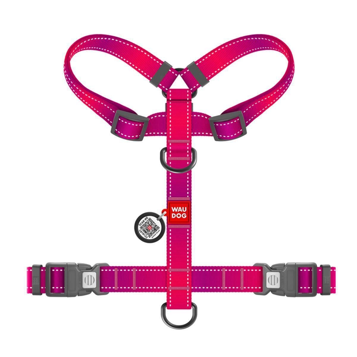 Шлея для собак анатомічна Waudog Nylon Mono H-подібна з QR-паспортом/світловідбивна/пластиковим фастексом М 20 мм х 38-60 см Рожевий (54577 Col) Шлея для собак анатомічна Waudog Nylon Mono H-подібна з QR-паспортом/світловідбивна/пластиковим фастексом М 20 мм х 38-60 см Рожевий (54577 Col)