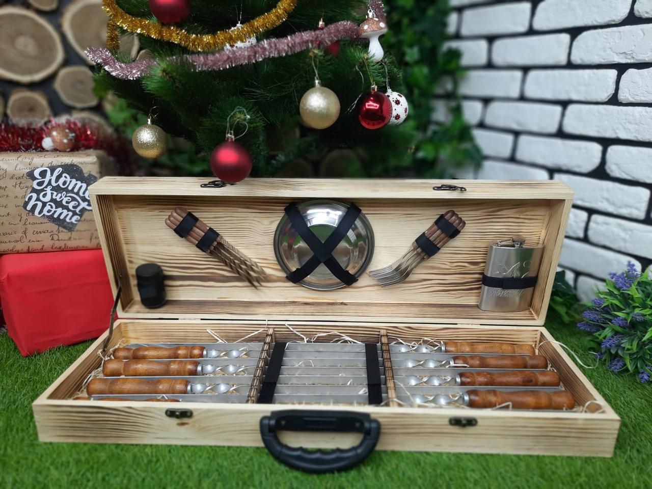 Набор шампуров Master с комплектом аксессуаров в деревянном кейсе 720х12х3 мм 8 шт. (12318018)