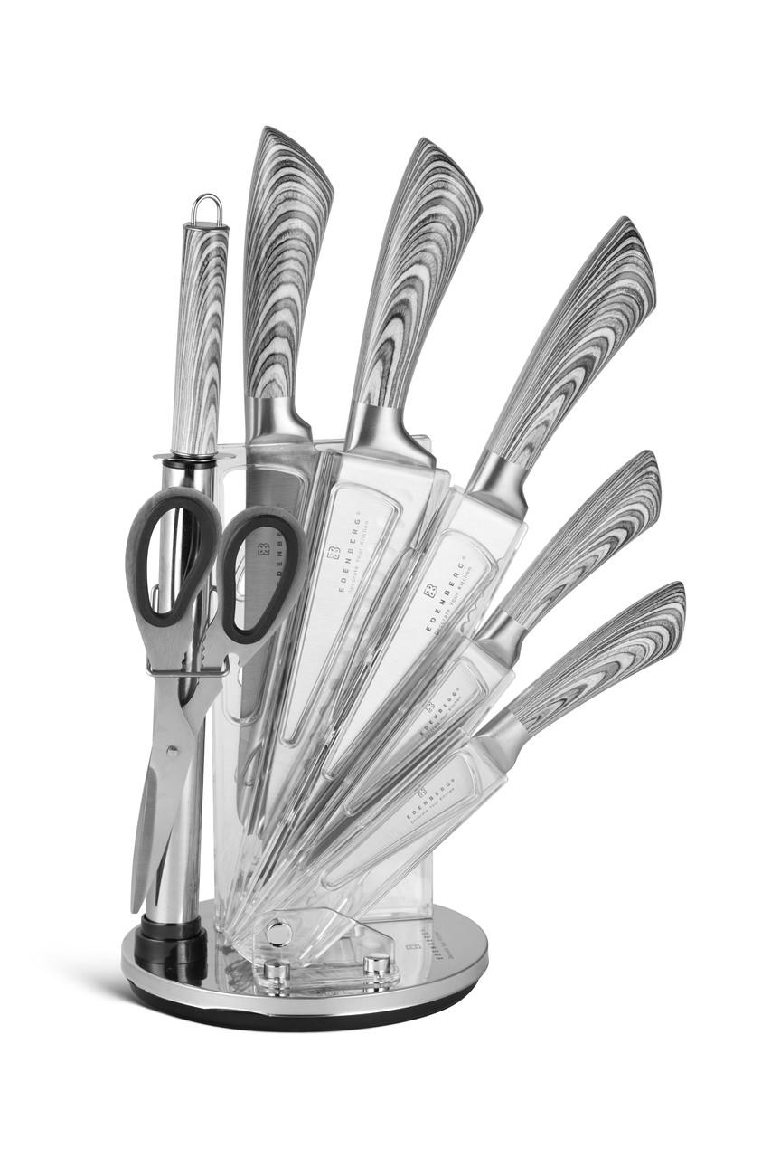 Набор ножей Edenberg 8 пр. из нержавеющей стали на вращающейся подставке (EB-914)