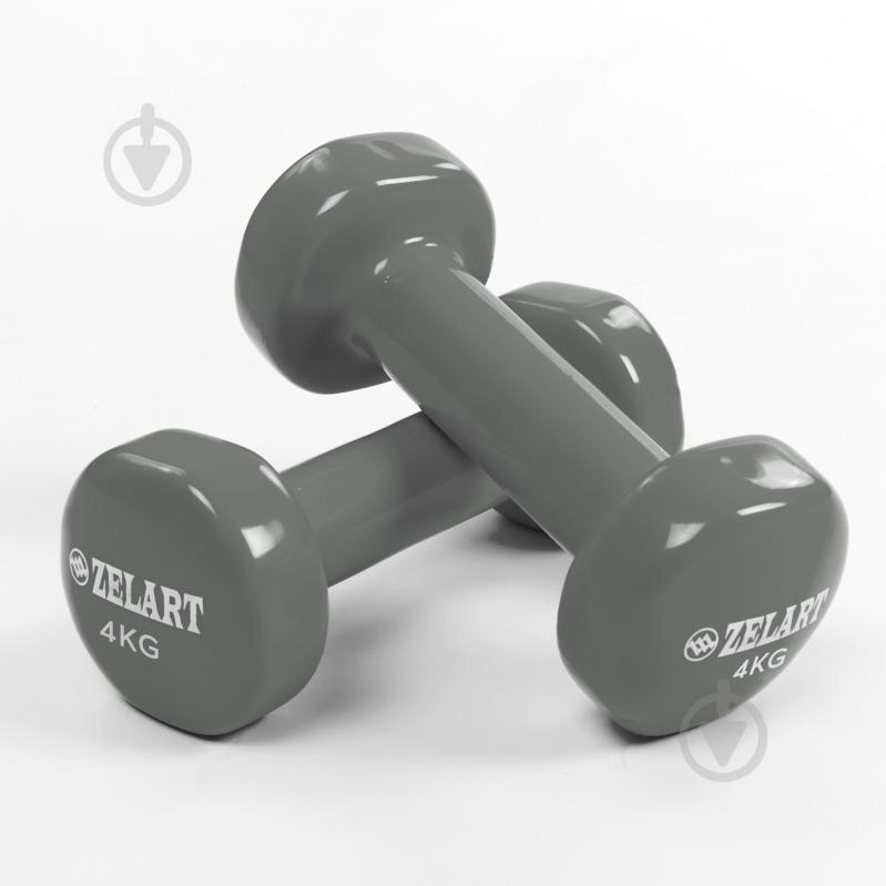 Гантели planeta-sport для фитнеса с виниловым покрытием Zelart Beauty 2 x 4 кг TA-5225-4 Серый