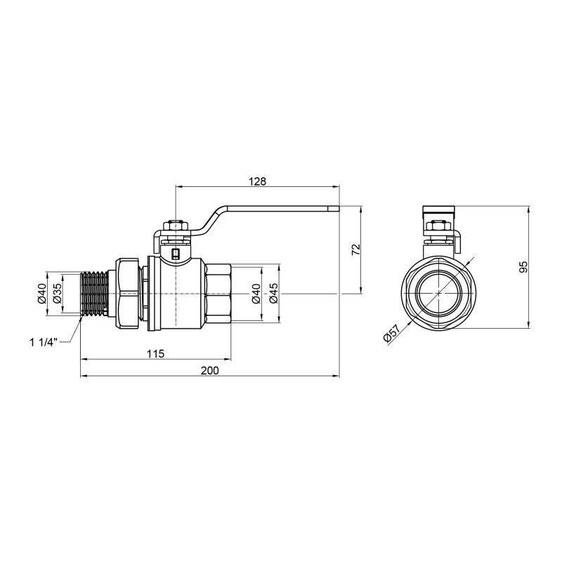 Кран шаровой американка SD Plus 1" 1/4 ВН (SD220W32) - фото 2