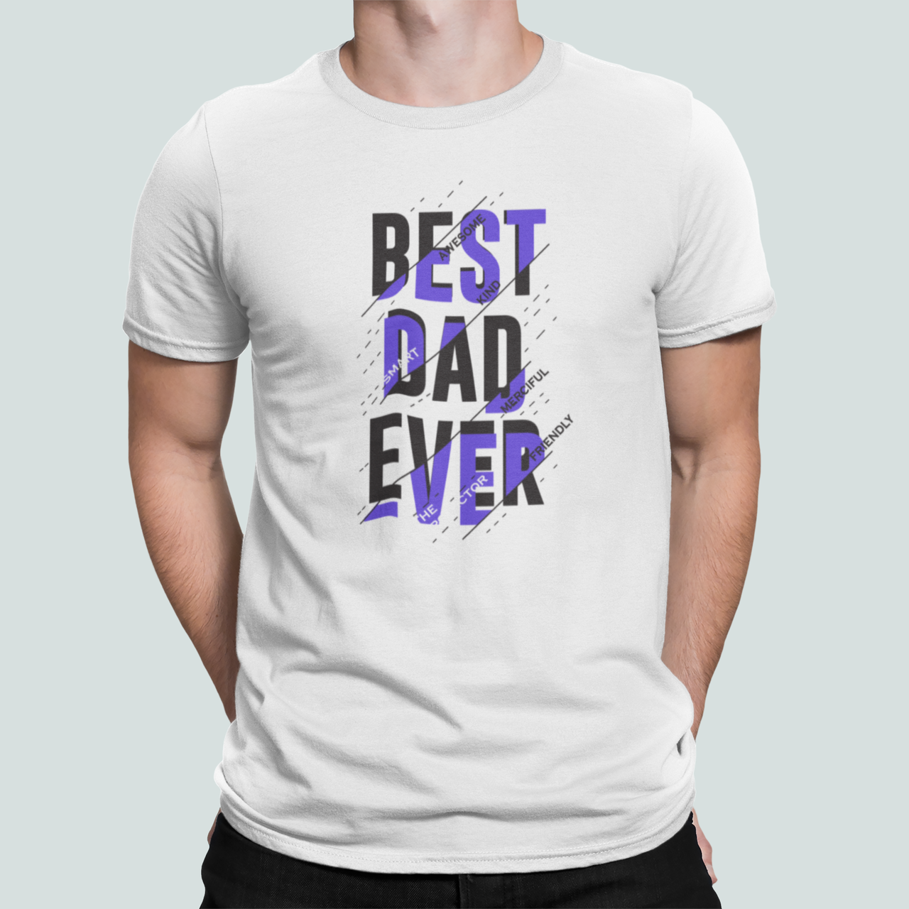 Футболка мужская Stedman с принтом "Best dad ever" XXL Белый (ПАПА71-11)