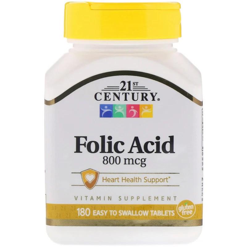 ᐉ Витамины 21st Century Folic Acid 800 мкг 180 таблеток