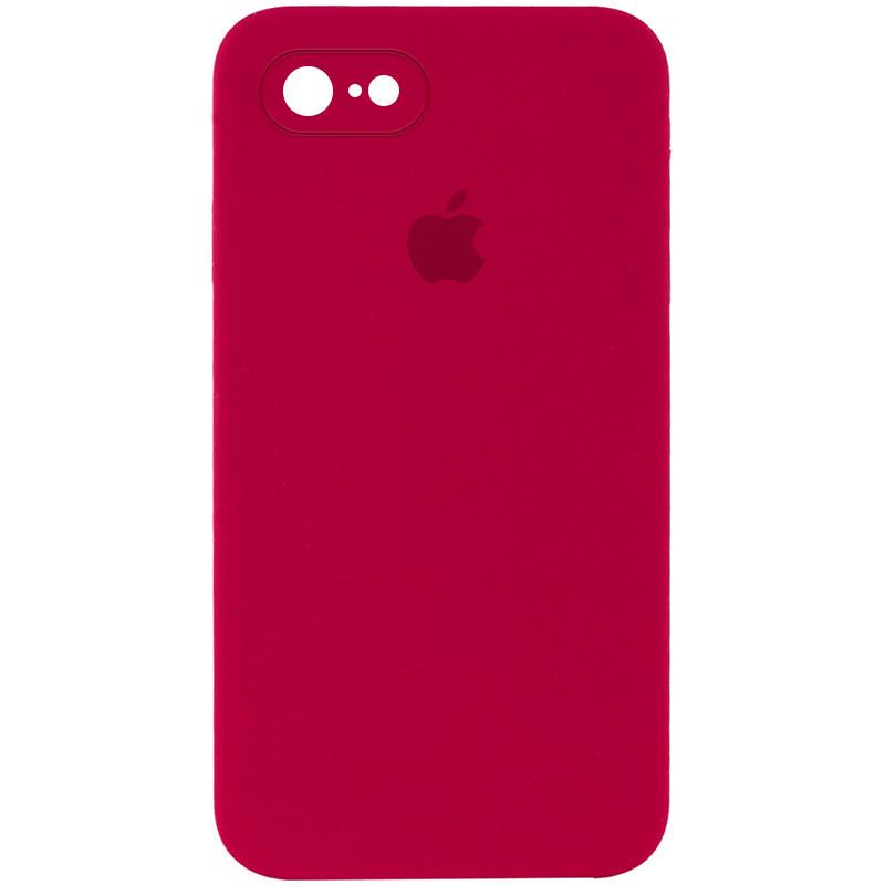 Противоударный чехол Silicone Case Square Full Camera Protective (AA) для Apple iPhone 6/6s (4.7") Красный / Rose Red