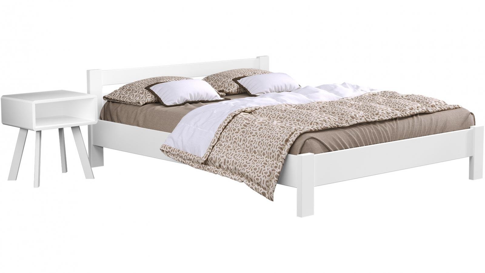 Кровать деревянная РЕНАТА 160х190 см Белый